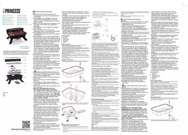 Página 1 del manual Manual de usuario Princess Hybrid barbecue 112252