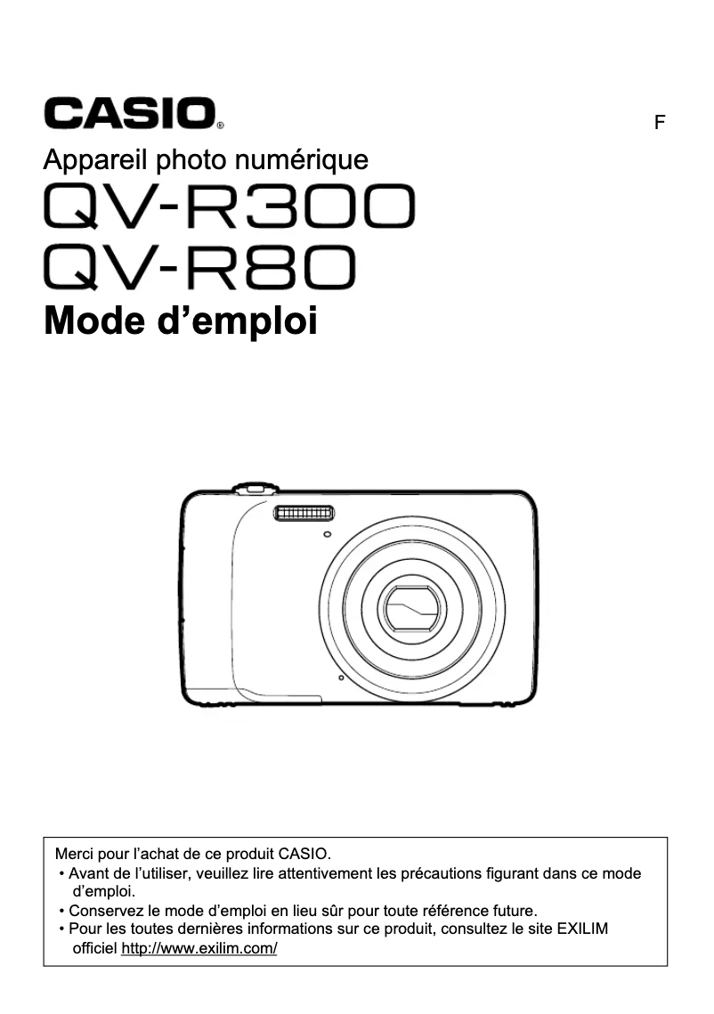 Imagen de la primera página del manual del dispositivo QV-R80