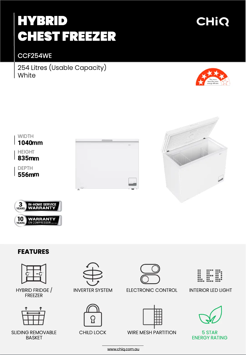 Imagen de la primera página del manual del dispositivo CCF254WE