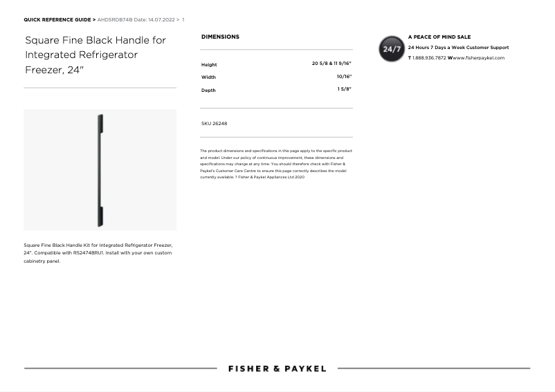 Página 1 del manual Manual de usuario Fisher & Paykel AHD5RDB74B