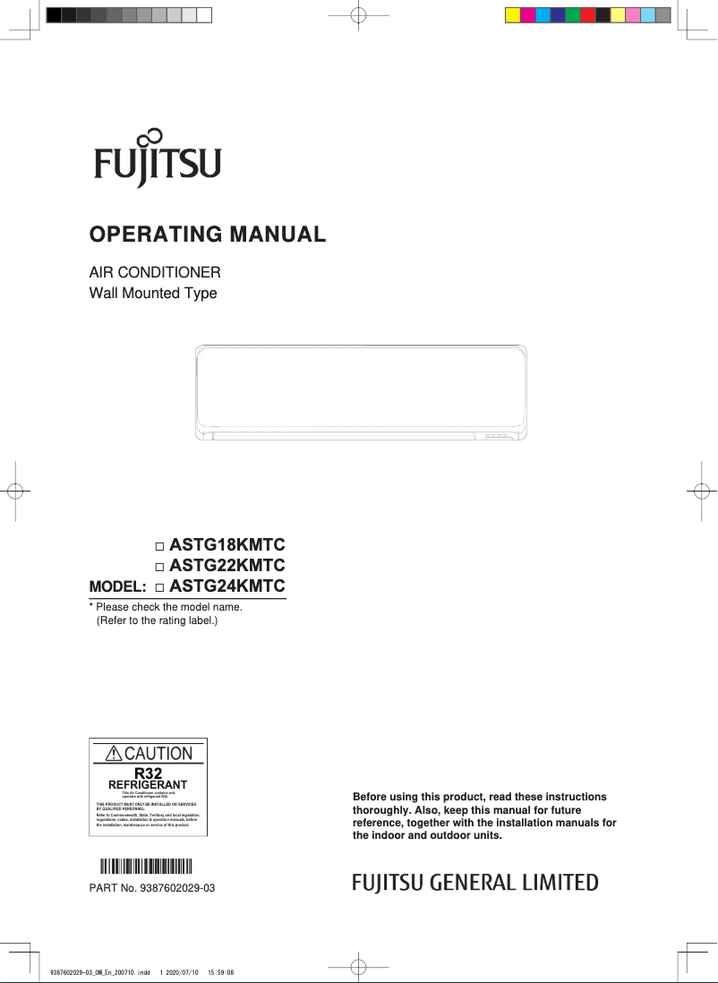 Página 1 del manual Manual de usuario Fujitsu Lifestyle ASTG24KMTC