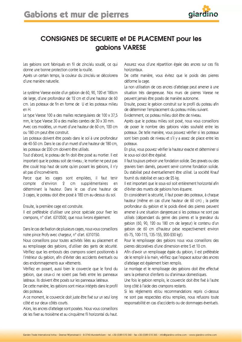 Página 1 del manual Manual de usuario Giardino 5150567