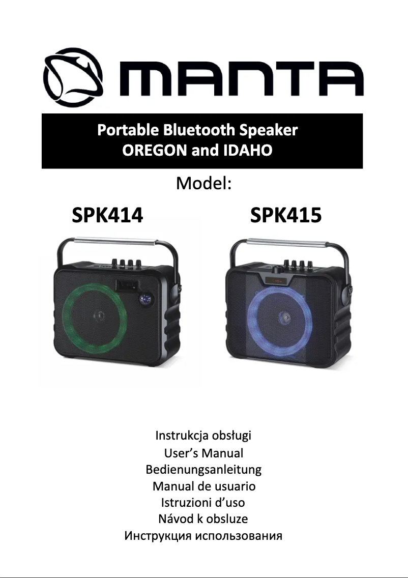 Página 1 del manual Manual de usuario Manta SPK415 Idaho