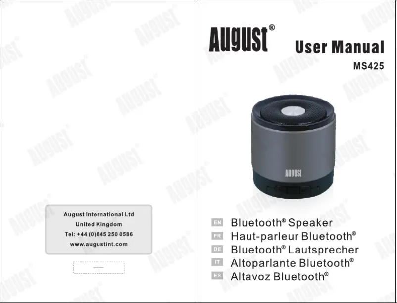 Página 1 del manual Manual de usuario August MS425