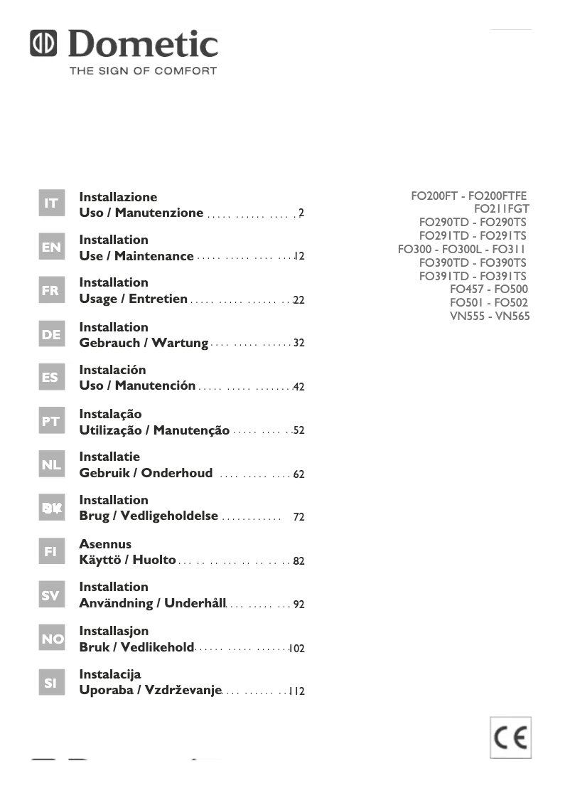 Imagen de la primera página del manual del dispositivo FO502