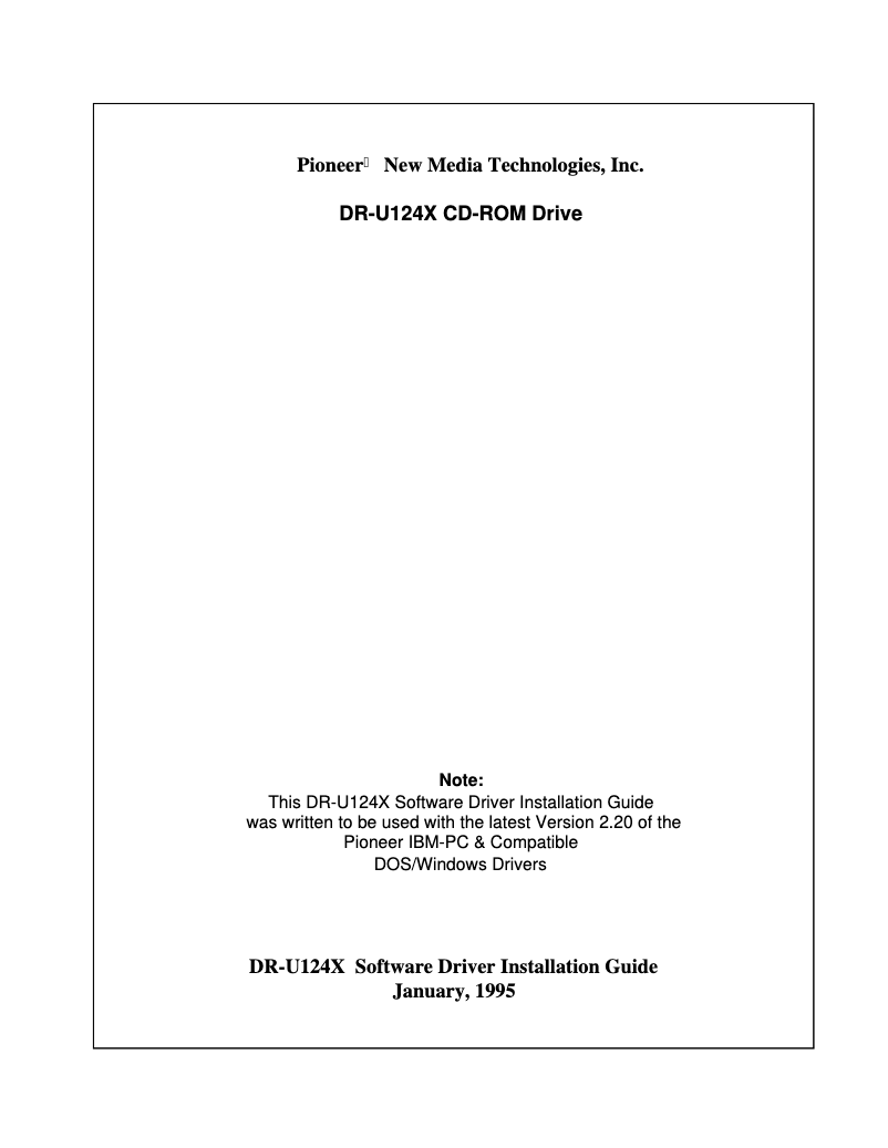 Imagen de la primera página del manual del dispositivo DR-U124X