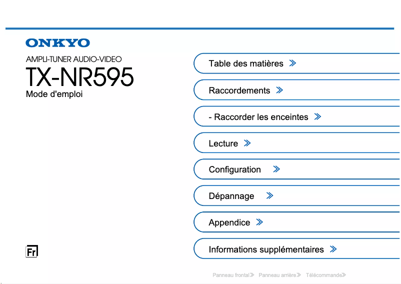 Imagen de la primera página del manual del dispositivo TX-NR595