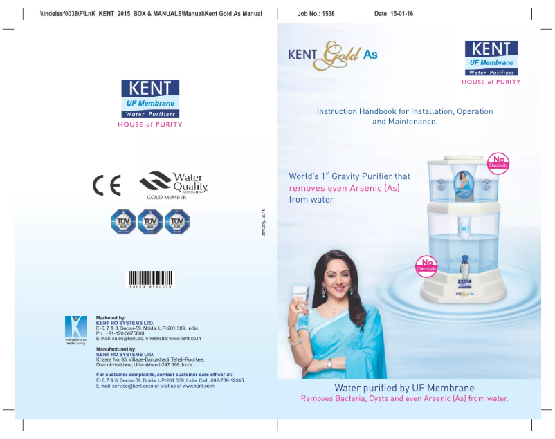 Página 1 del manual Manual de usuario Kent Gold As