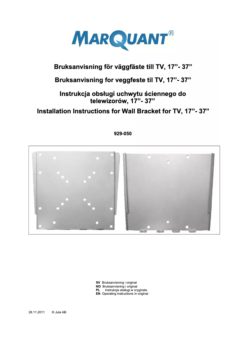 Imagen de la primera página del manual del dispositivo 929-050