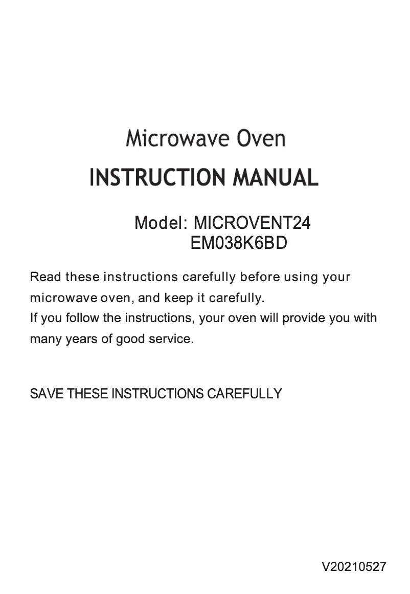 Página 1 del manual Manual de usuario Porter & Charles EM038K6BD