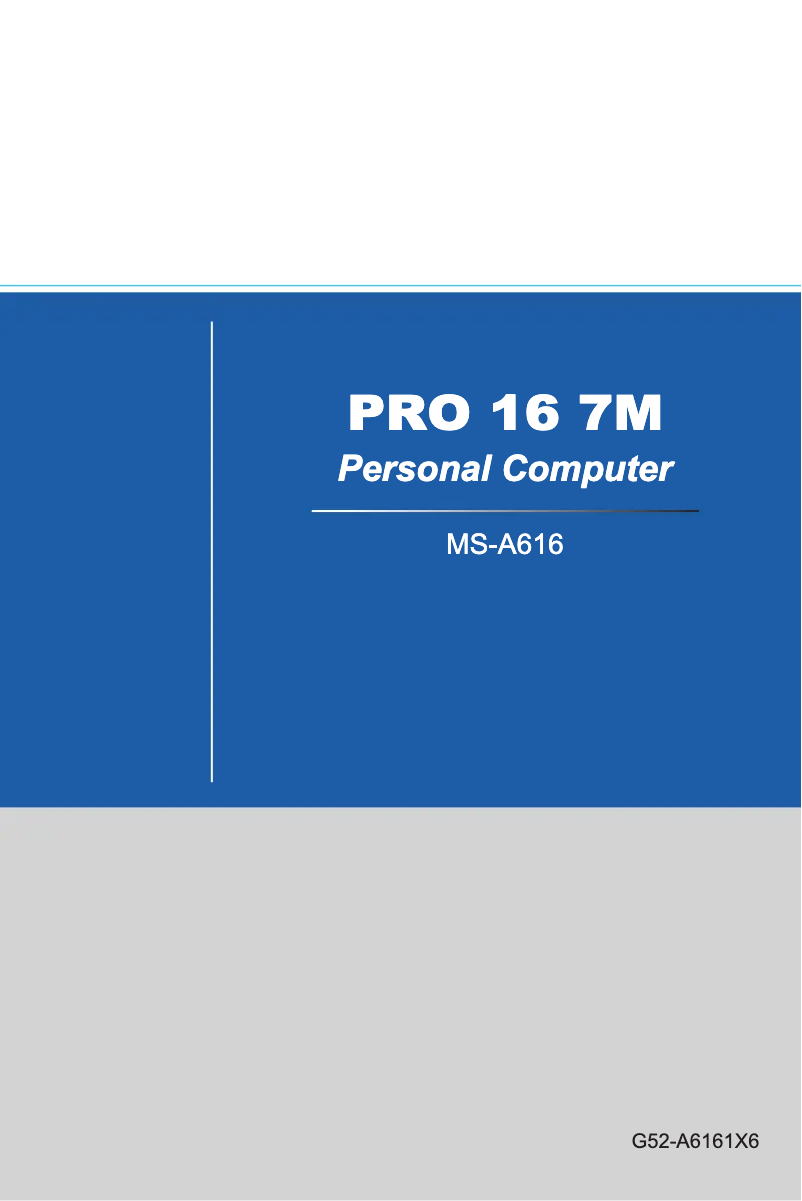 Imagen de la primera página del manual del dispositivo Pro 16T 7M-020XEU