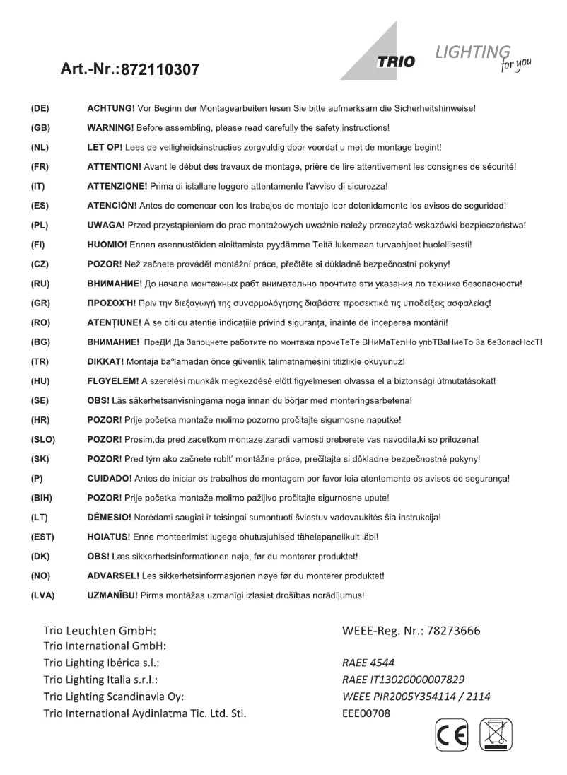 Imagen de la primera página del manual del dispositivo Duke 872110307