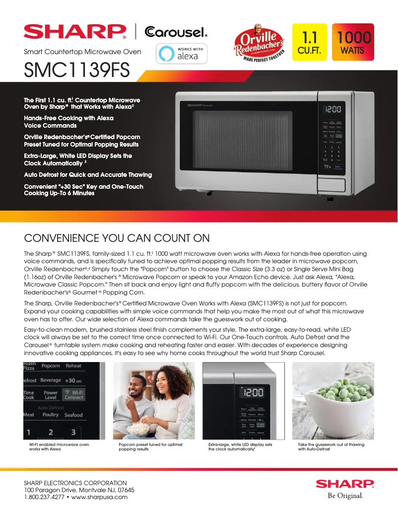 Página 1 del manual Ficha técnica Sharp SMC1139FS