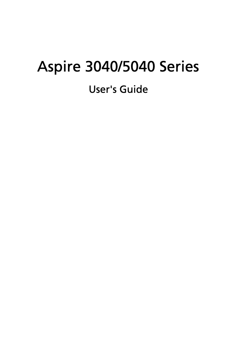 Imagen de la primera página del manual del dispositivo Aspire 5040