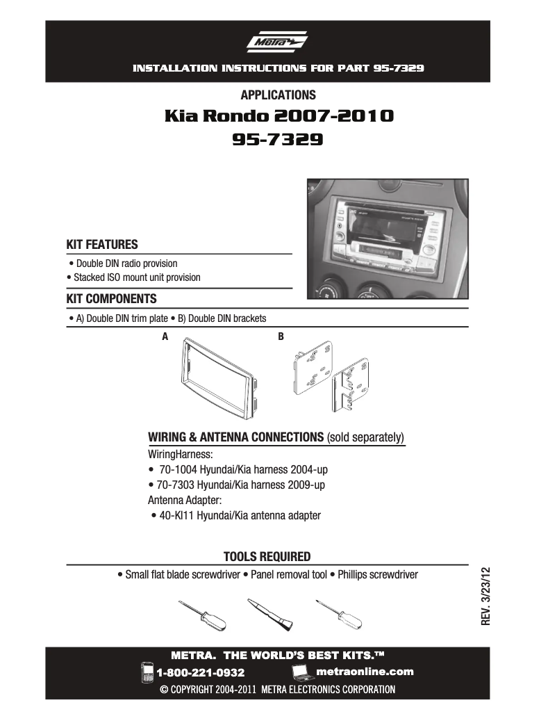 Página 1 del manual Manual de instrucciones Metra 95-7329
