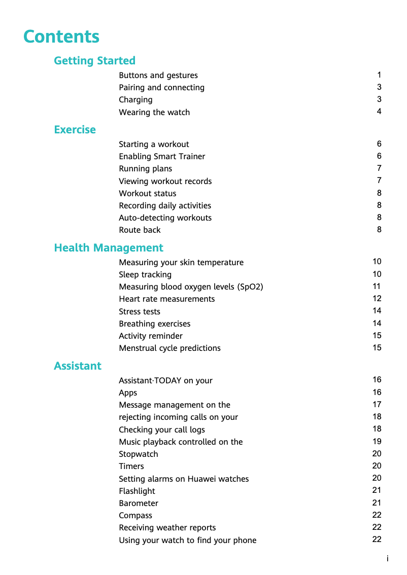Imagen de la primera página del manual del dispositivo Watch GT 3 Elegant