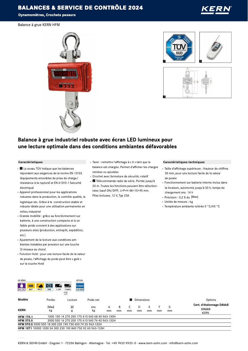 Página 1 del manual Folleto Kern HFM 3T0.5
