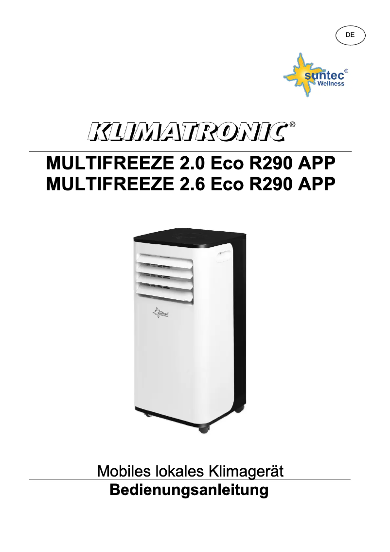 Página 1 del manual Manual de usuario Suntec Multifreeze 2.6 Eco R290 App