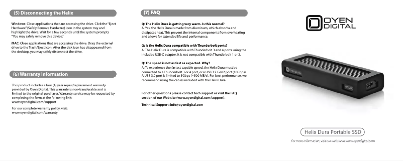 Imagen de la primera página del manual del dispositivo Helix Dura