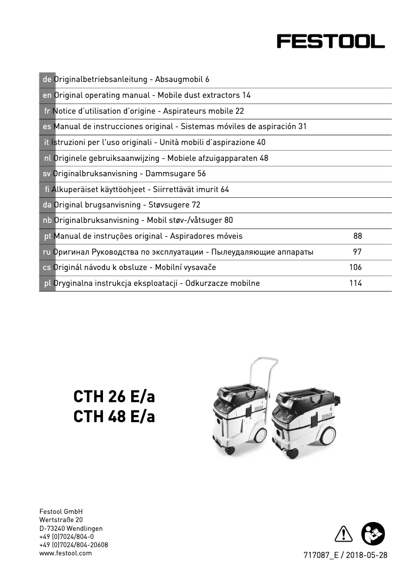 Imagen de la primera página del manual del dispositivo CTH 26L H Class