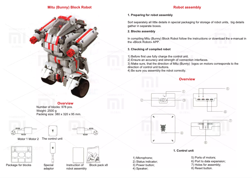 Página 1 del manual Manual de usuario Xiaomi Mi Bunny MITU Toy Block Robot