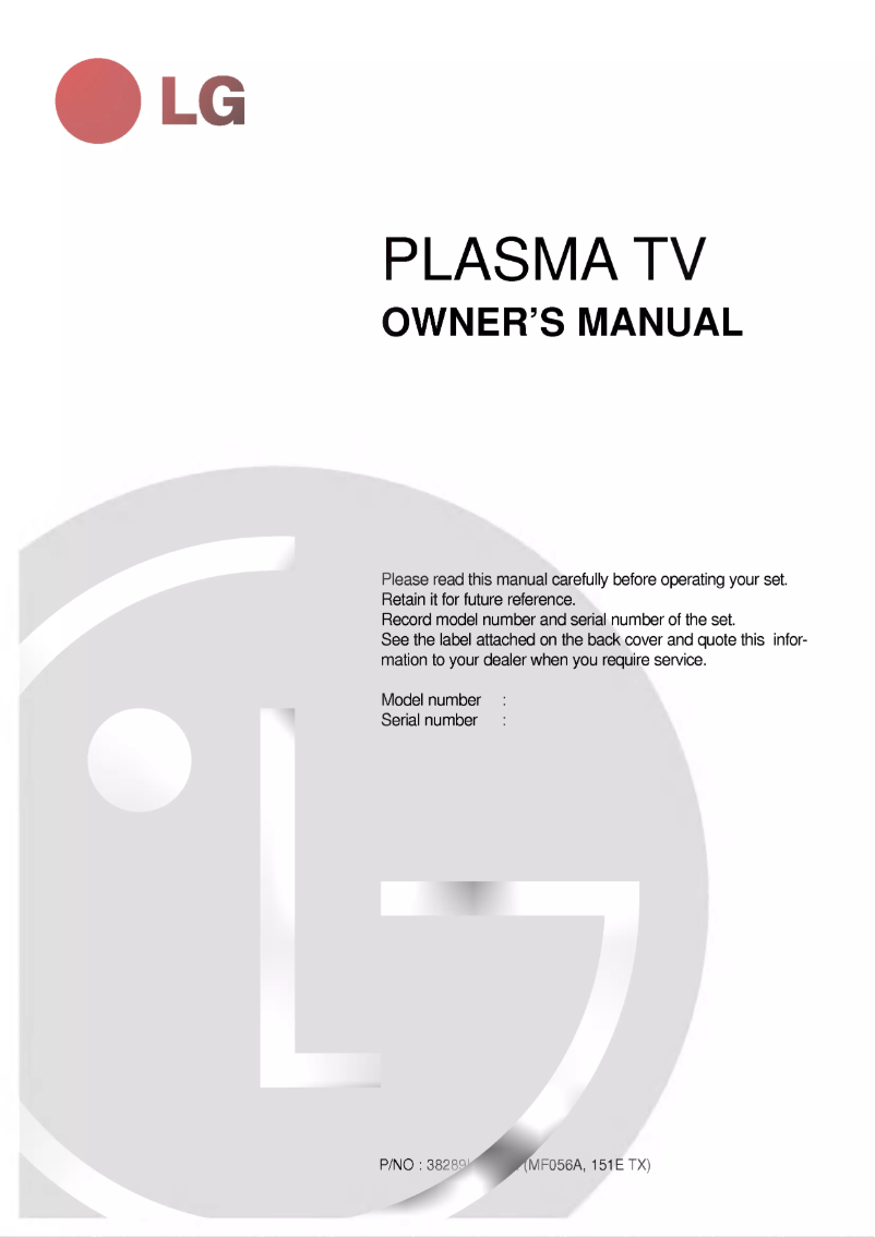 Imagen de la primera página del manual del dispositivo 50PX4RA