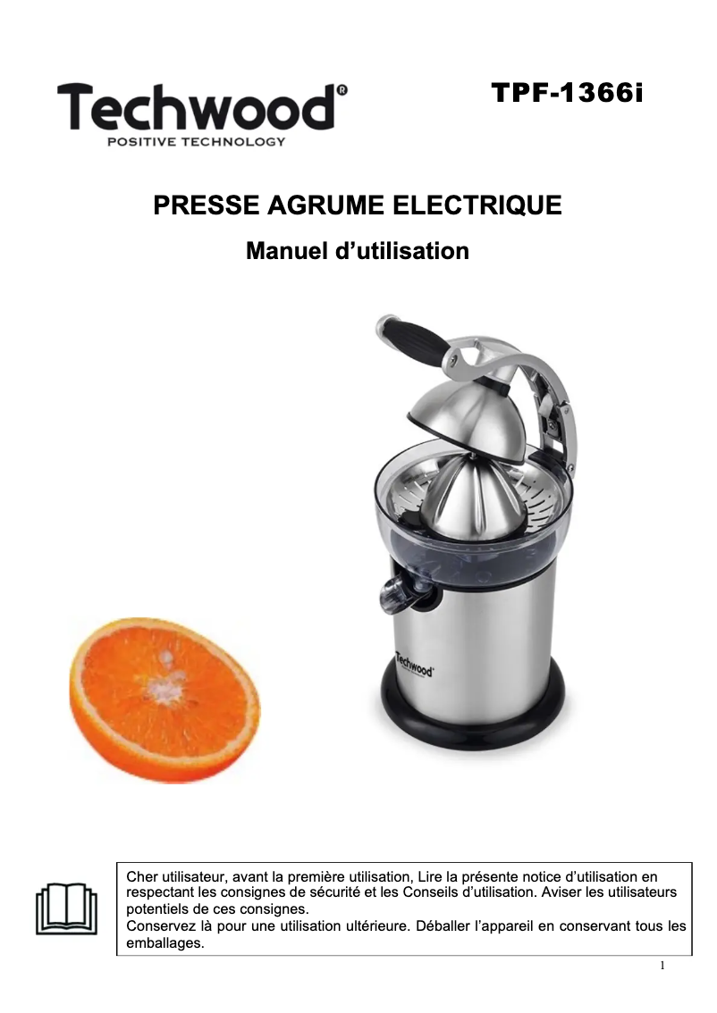 Imagen de la primera página del manual del dispositivo TPF-20