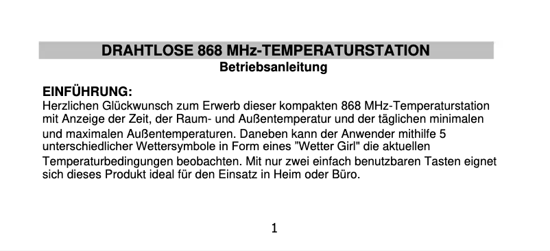 Página 1 del manual Manual de usuario Techno Line WS 9750