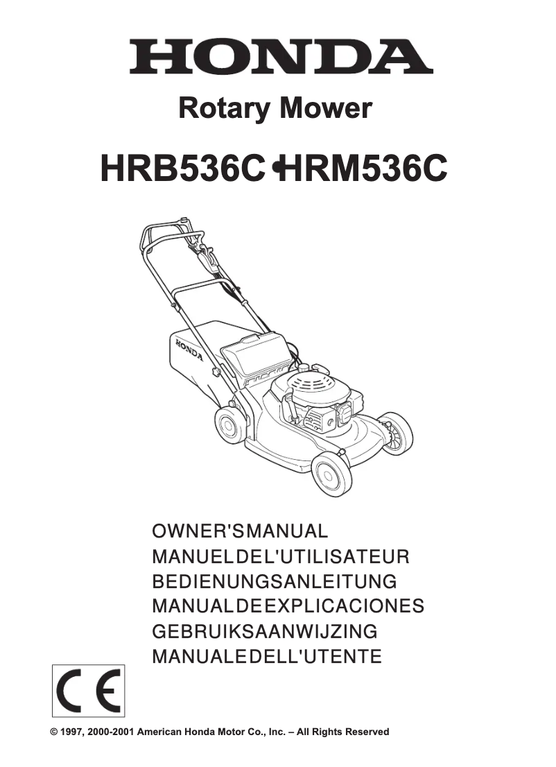Página 1 del manual Manual de usuario Honda HRB536C