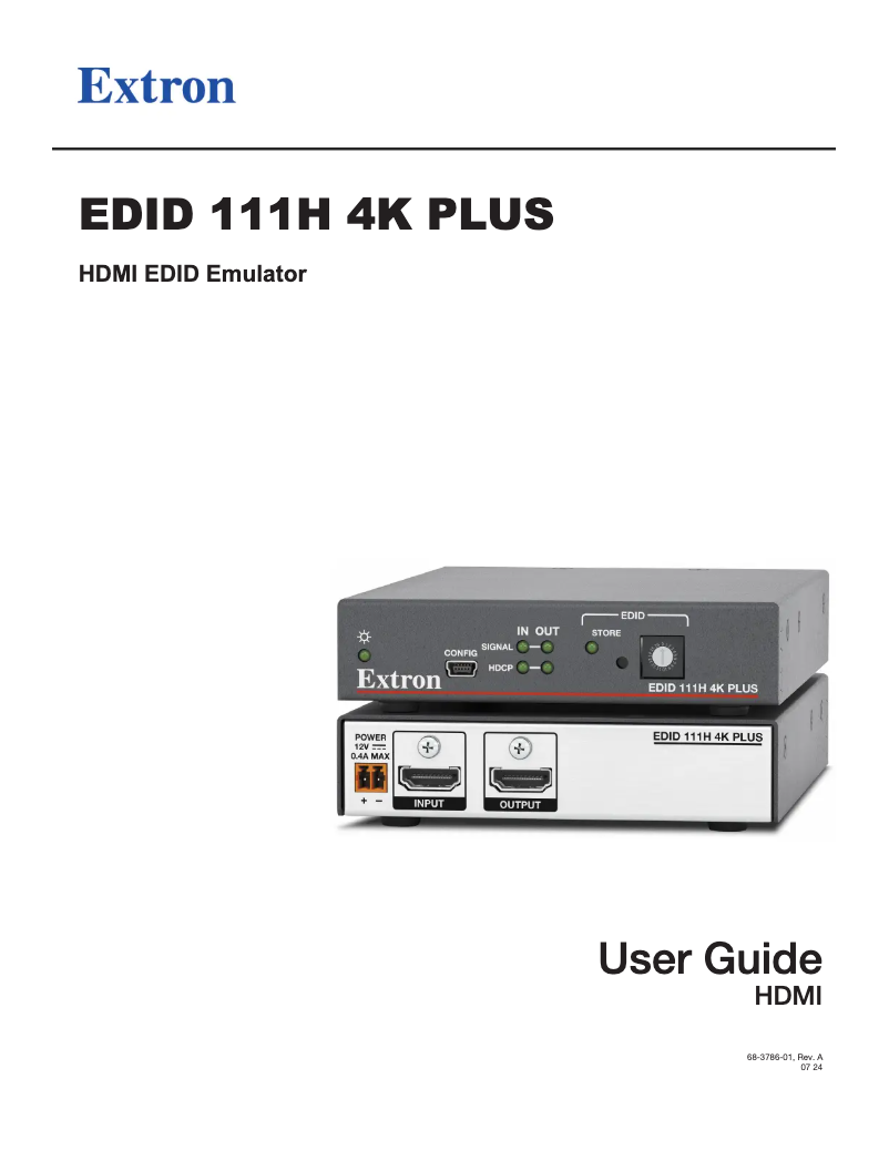 Página 1 del manual Manual de usuario Extron EDID 111H 4K PLUS