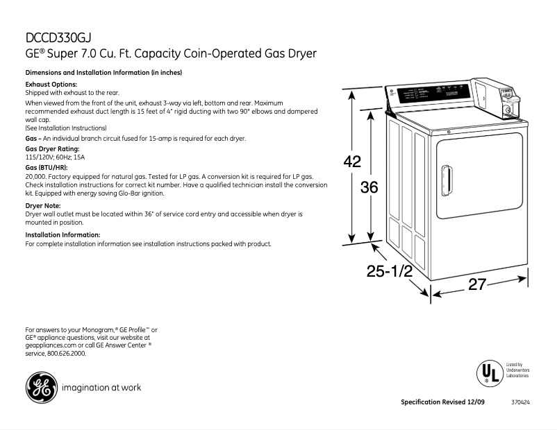 Imagen de la primera página del manual del dispositivo DCCD330GJWC