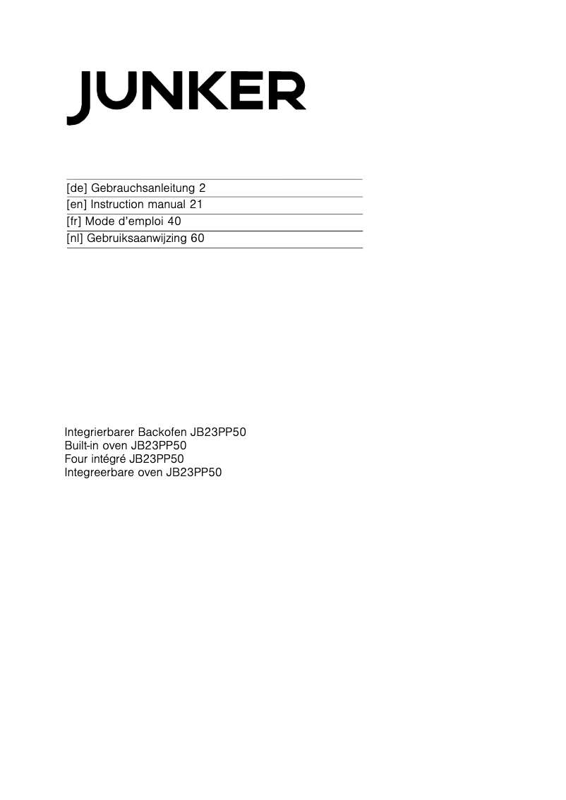 Página nº 1 - Manual de usuario Junker JB23PP50