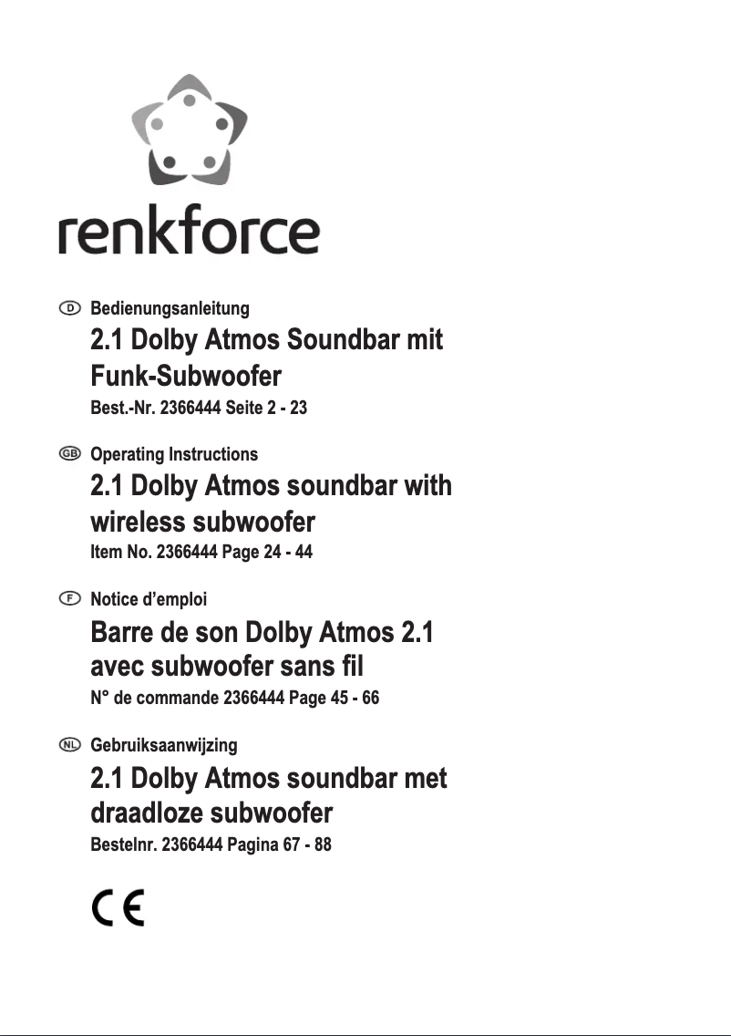 Página 1 del manual Manual de usuario Renkforce RF-SB-301