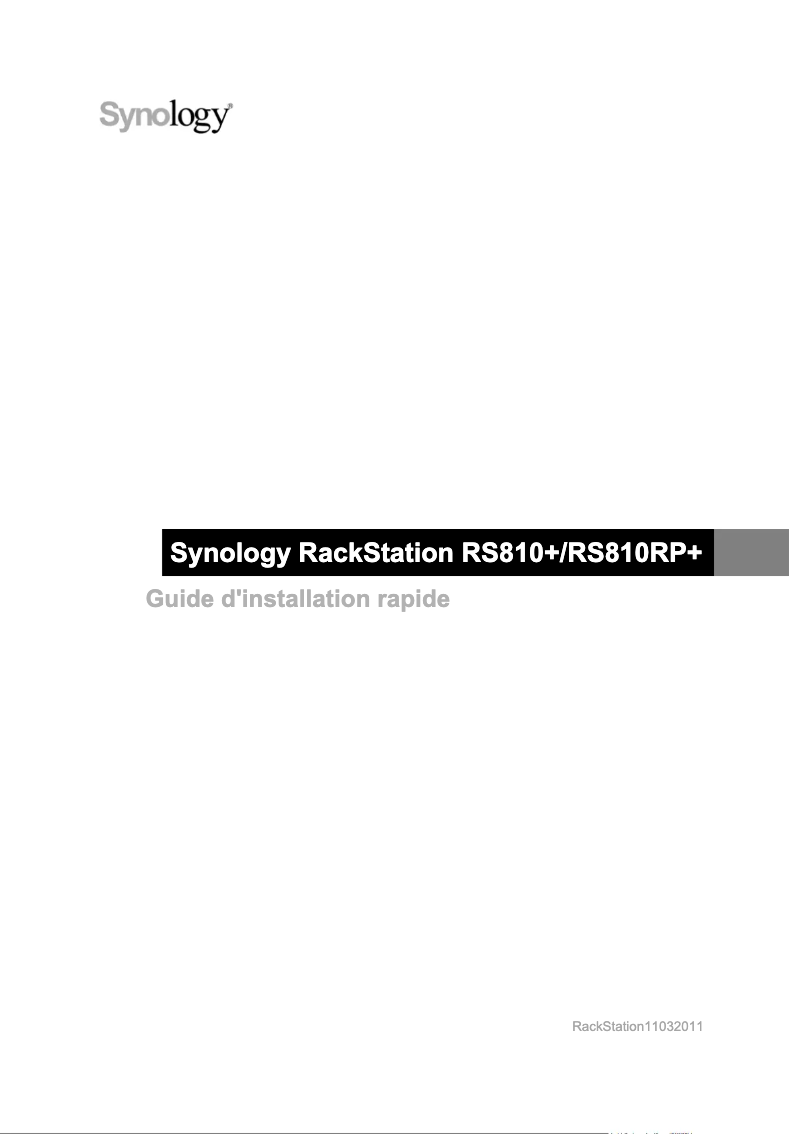 Página nº 1 - Manual de usuario Synology RackStation RS810+