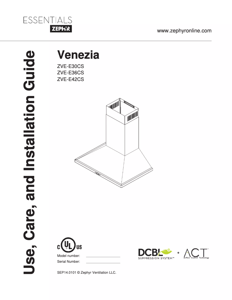 Página 1 del manual Guía de instalación Zephyr ZVEE42CS
