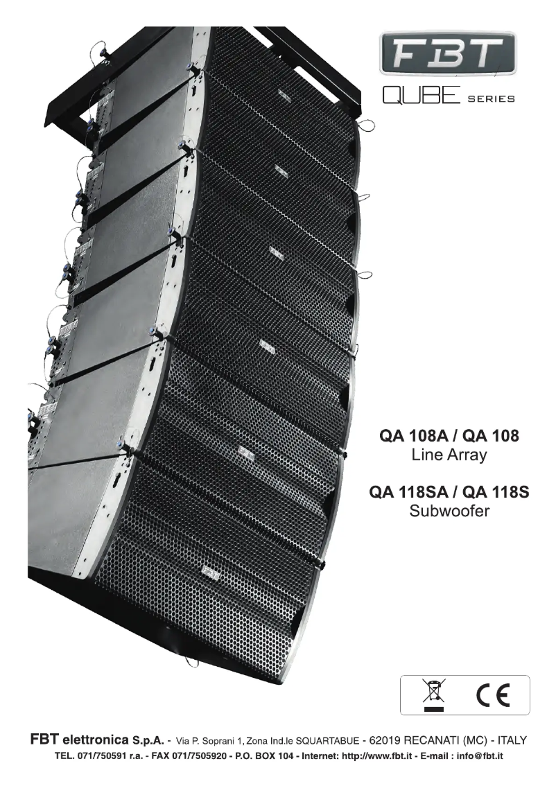 Página 1 del manual Manual de usuario FBT Qube QA 108A