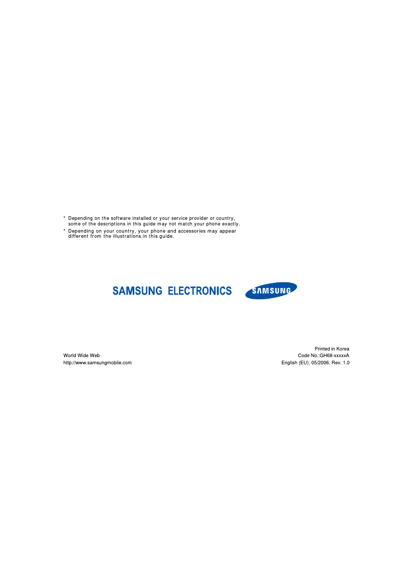 Página 1 del manual Manual de usuario Samsung Z620