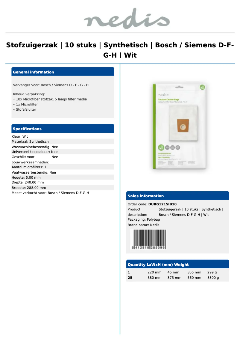 Imagen de la primera página del manual del dispositivo DUBG121SIB10