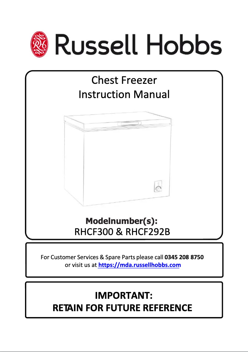 Imagen de la primera página del manual del dispositivo RHCF292B