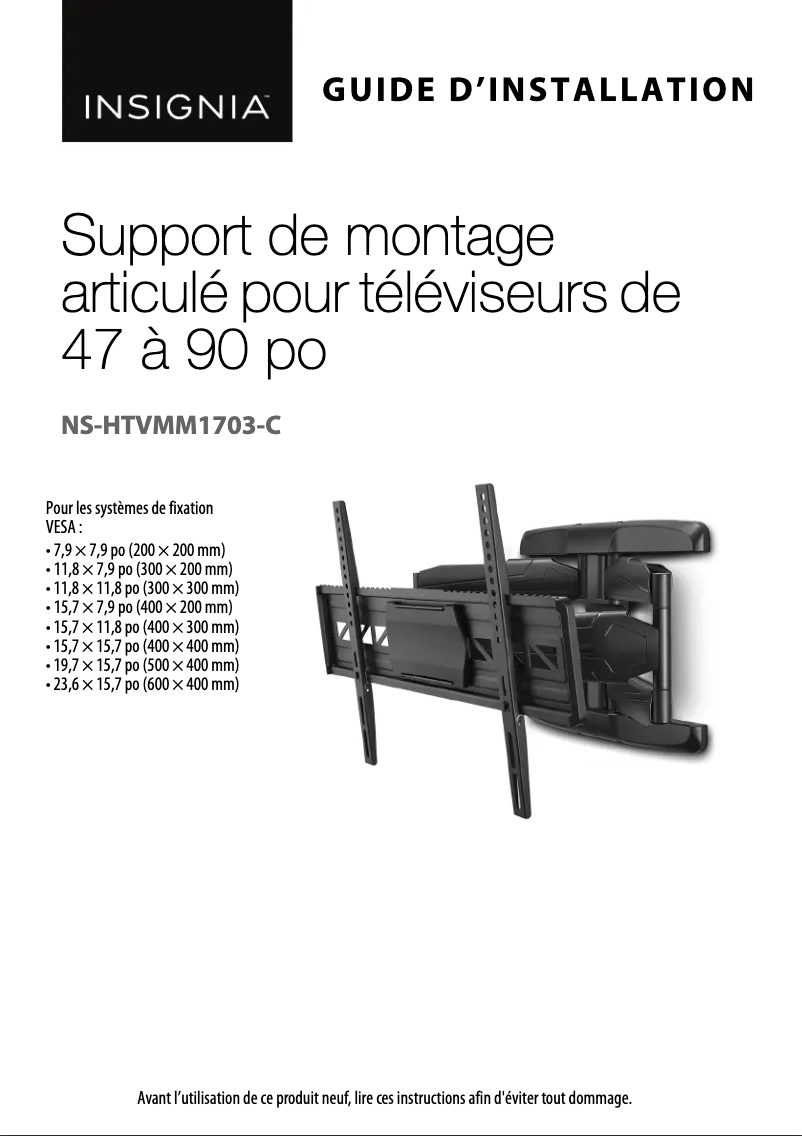 Página 1 del manual Manual de usuario Insignia NS-HTVMM1703-C