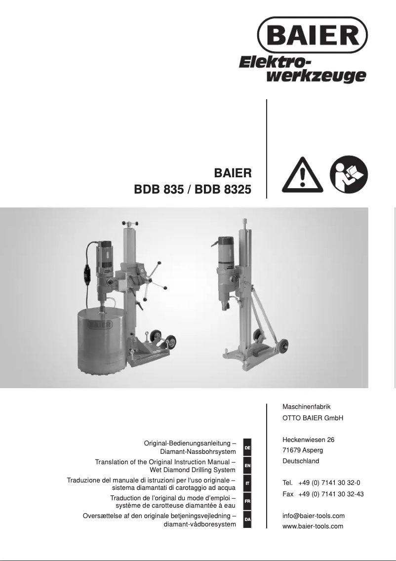 Página nº 1 - Manual de usuario Baier BDB 835