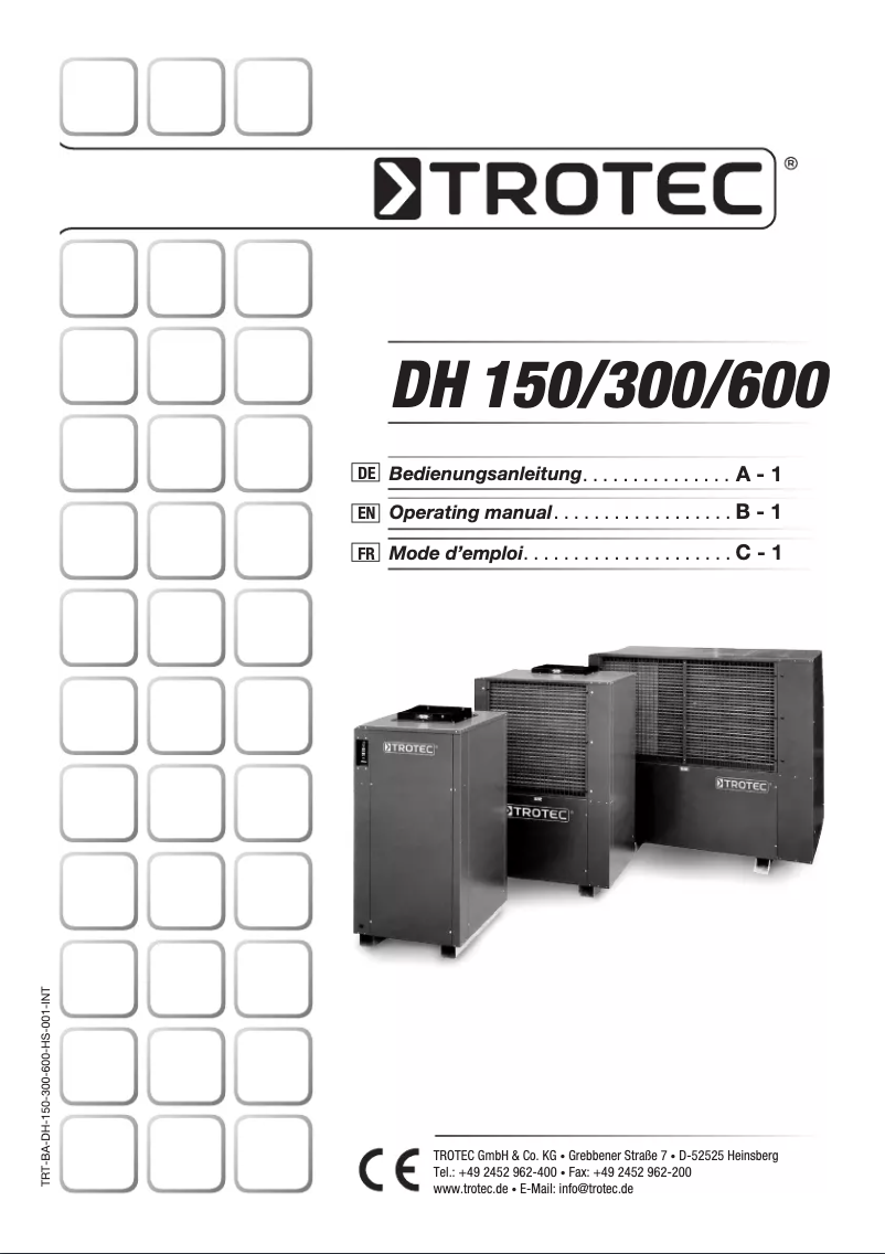Página 1 del manual Manual de usuario Trotec DH 300