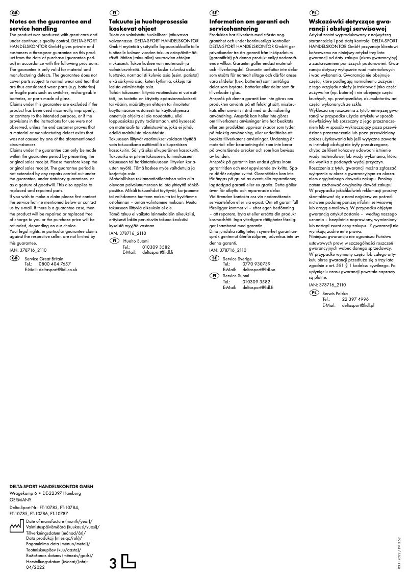 Imagen de la primera página del manual del dispositivo IAN 378716