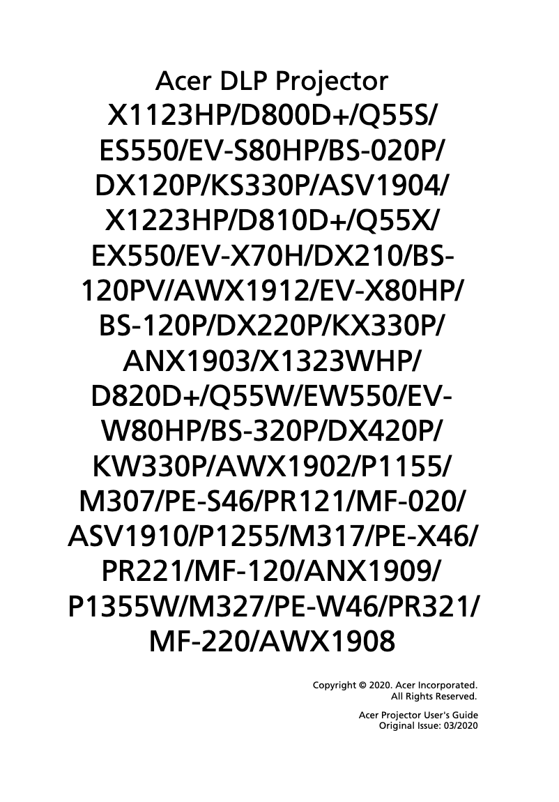 Imagen de la primera página del manual del dispositivo EV-X70H