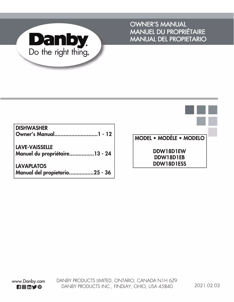 Página 1 del manual Manual de usuario Danby DDW18D1EW