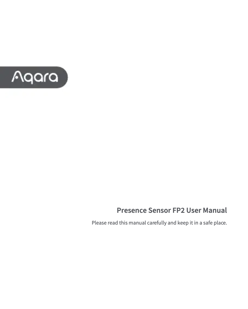 Página 1 del manual Manual de usuario Aqara Presence Sensor FP2