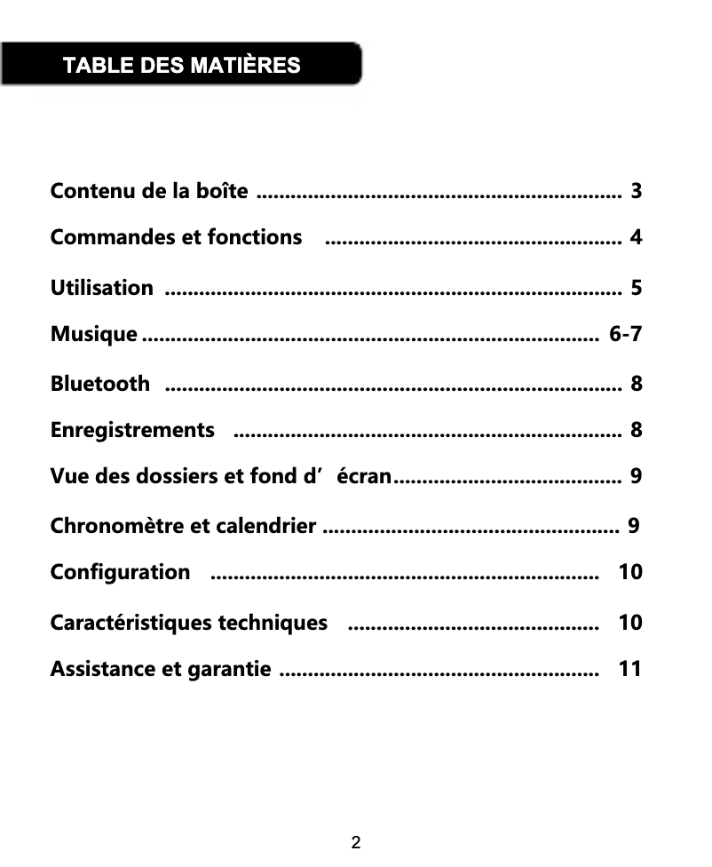 Imagen de la primera página del manual del dispositivo MP3 Player