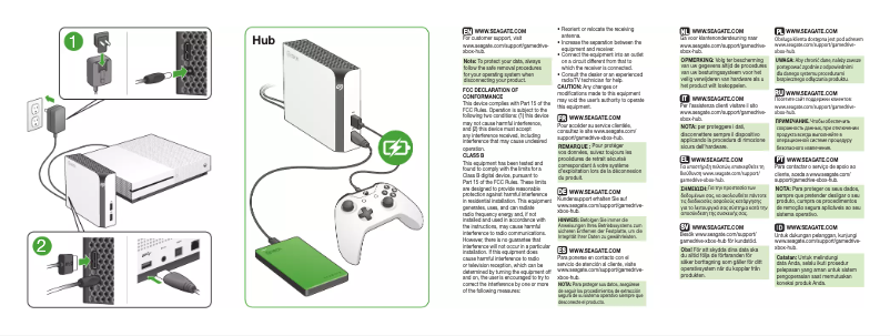 Imagen de la primera página del manual del dispositivo Game Drive Hub Xbox