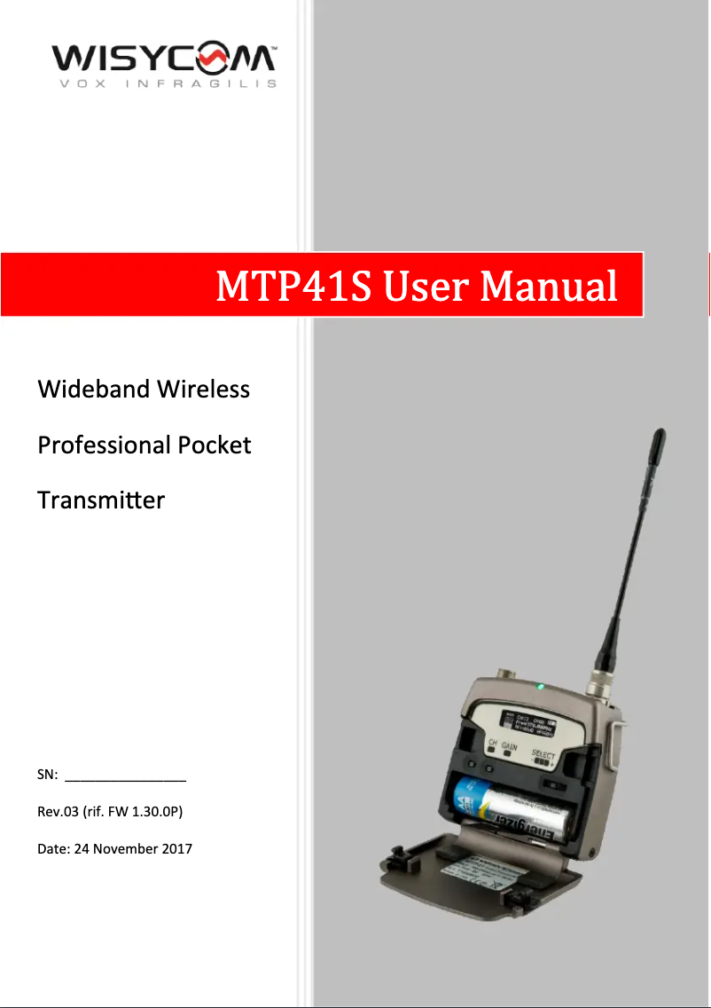 Imagen de la primera página del manual del dispositivo MTP41S
