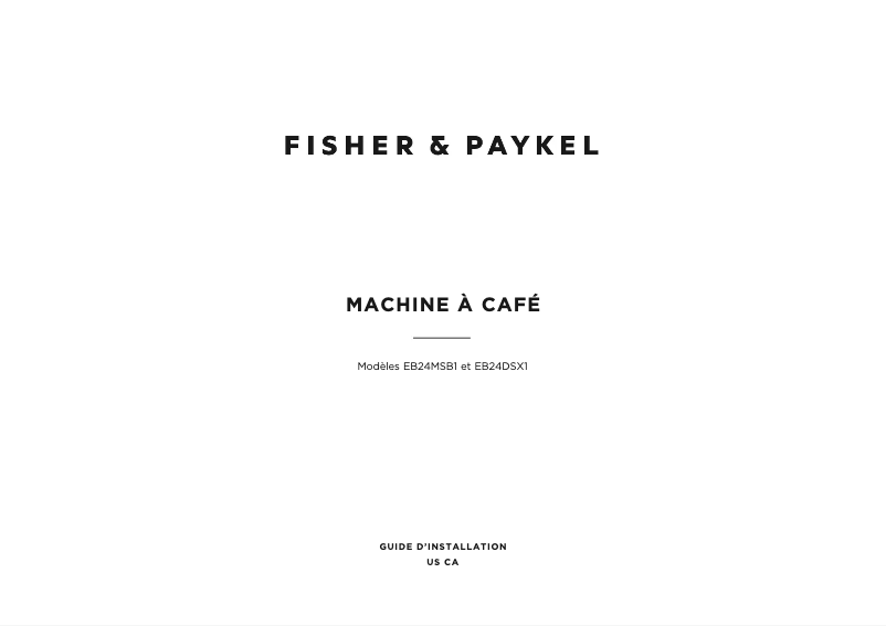 Página 1 del manual Guía de instalación Fisher & Paykel EB24DSX1